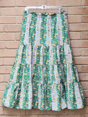 RHODE x Target Tiered Maxi Skirt Size M Green Floral